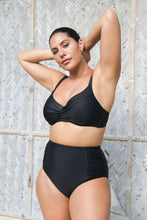 Load image into Gallery viewer, Hues Monet Underwire DD - E Cup Bikini Top Black
