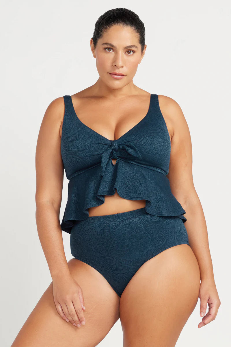 La Traviata Chagall Multi Cup Midriff Bikini Top NAVY