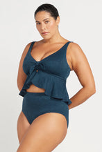 Load image into Gallery viewer, La Traviata Chagall Multi Cup Midriff Bikini Top NAVY
