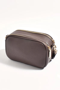 Percy Weave Crossbody Bag (Choc)