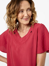 Load image into Gallery viewer, Louisa V Neck Blouse Viking Red
