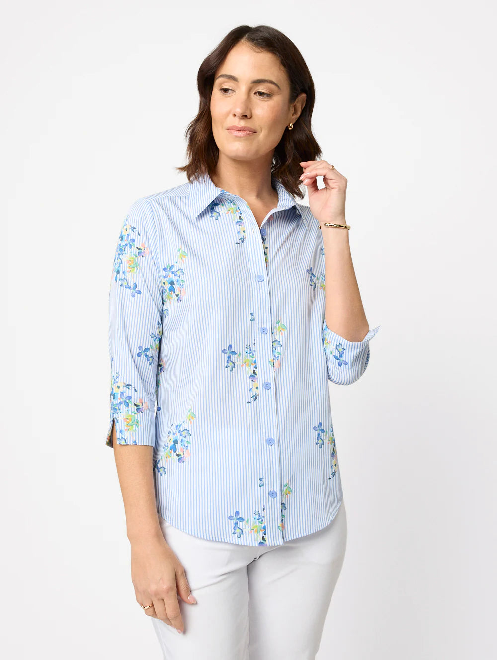 Cindy 3/4 Sleeve Shirt Sapphire