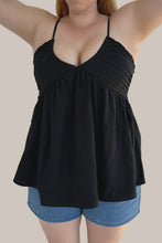 Load image into Gallery viewer, LL Lucia Pleated Cami - Black
