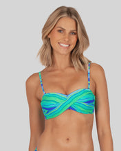 Load image into Gallery viewer, High Seas Twist Bandeau Bikini Bra Top Atlantic
