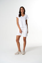 Load image into Gallery viewer, Irregular Embroidered V Neck - White/Parisian
