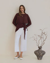 Load image into Gallery viewer, Gina Long Sleeved Bamboo Top - Burgundy
