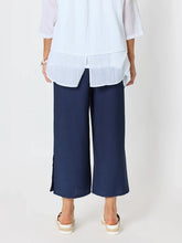 Load image into Gallery viewer, Essential Button Wide Leg Pant - Navy
