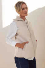 Load image into Gallery viewer, 100% Boiled Wool Rib Collar Zip Front Vest - Cream
