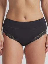 Load image into Gallery viewer, Comfort Band Lace Trim Mid Rise - Black
