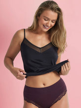 Load image into Gallery viewer, Comfort Band Lace Trim Mid Rise - Plum
