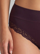 Load image into Gallery viewer, Comfort Band Lace Trim Mid Rise - Plum
