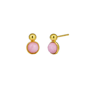 Tiff Studs - Gold + Pink