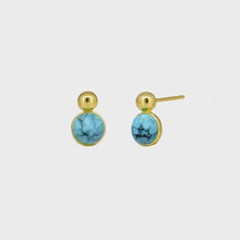 Load image into Gallery viewer, Tiff Studs - Gold + Turquoise
