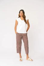 Load image into Gallery viewer, Pump It Up Pant Check It Brown/ White
