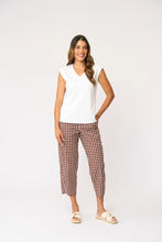 Load image into Gallery viewer, Pump It Up Pant Check It Brown/ White

