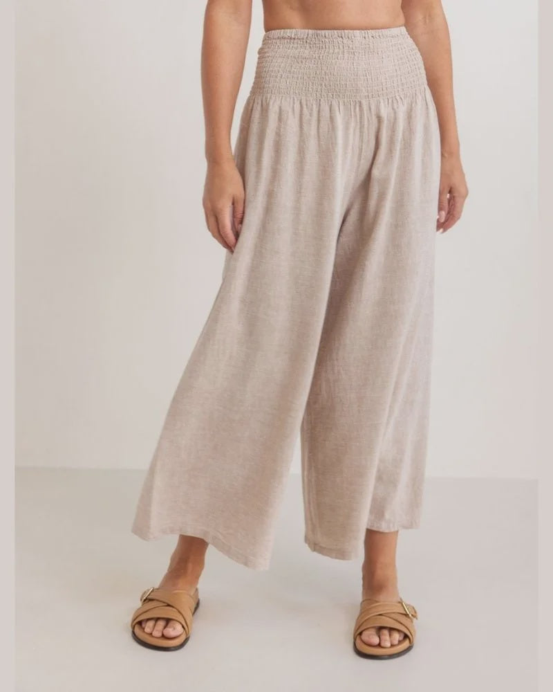 Shirred Waist Pant Natural