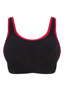 Goddess Sport Soft Cup Sports Bra Black/Red