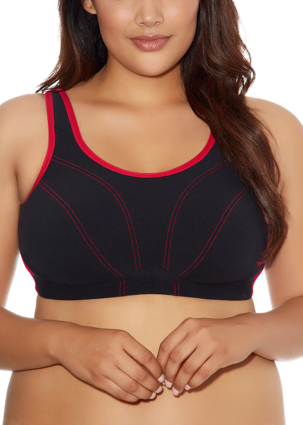 Goddess Sport Soft Cup Sports Bra Black/Red