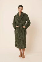 Load image into Gallery viewer, Gabriella Plush Long Robe Olive
