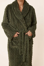 Load image into Gallery viewer, Gabriella Plush Long Robe Olive
