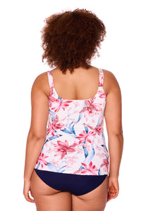 Scoop Neck Mastectomy Tankini Top- Tigerlily