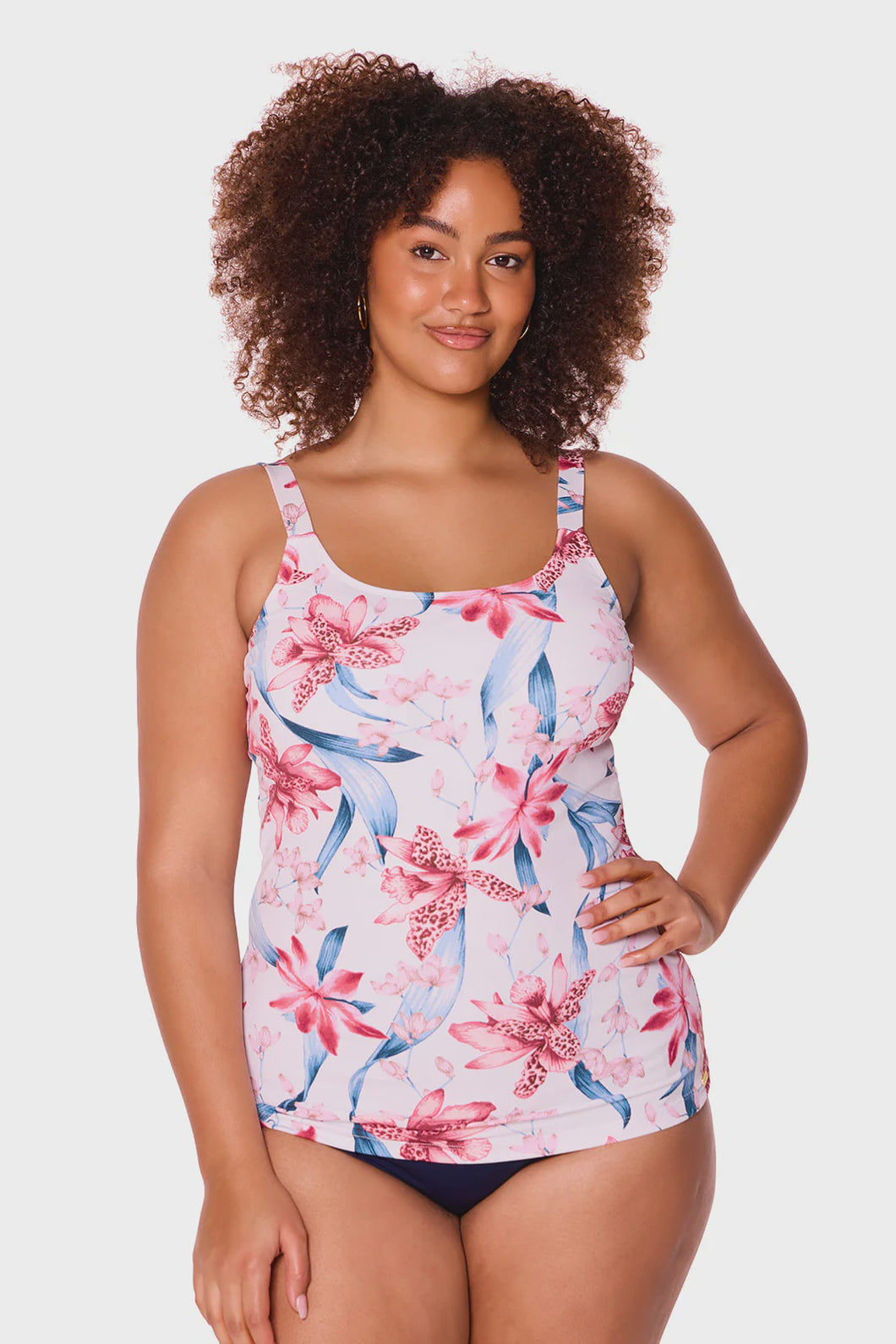 Scoop Neck Mastectomy Tankini Top- Tigerlily