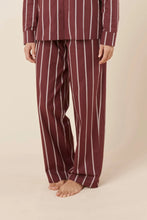 Load image into Gallery viewer, Chloe Cotton Striped PJ Set Burgundy
