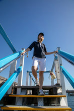 Load image into Gallery viewer, Trail Cotton Half Sleeve Polo - Navy
