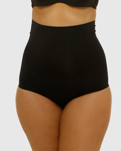 Smooth High Waist Brief - BLACK - HH072