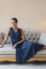 Load image into Gallery viewer, IVY DENIM MIDI DRESS - DARK BLUE
