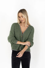 Load image into Gallery viewer, HUMIDITY Romi Cardi / Green &amp; Grey
