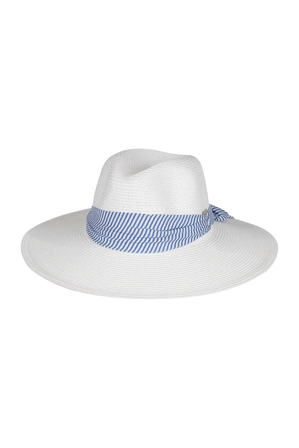Kimberly Wide Brim White/ Blue