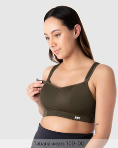 Hotmilk Zen Wirefree Maternity Sports Bra / Olive