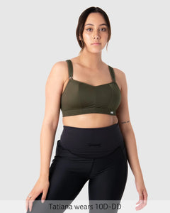 Hotmilk Zen Wirefree Maternity Sports Bra / Olive