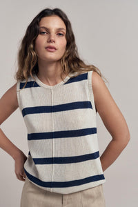 LL Ivy Knit Tank - Navy & Natural