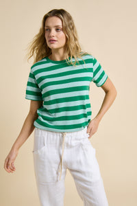 Little Lies Tilly Stripe Tee - Green / Blue