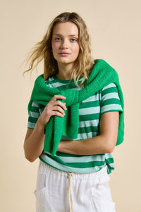 Little Lies Tilly Stripe Tee - Green / Blue