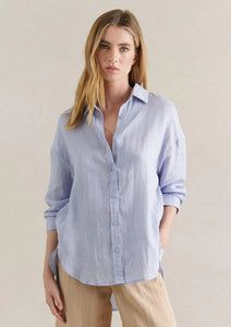 Little Lies Boyfriend Shirt - Powder Blue