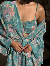 Load image into Gallery viewer, Elise Kimono Maxi Robe Mineral Blue
