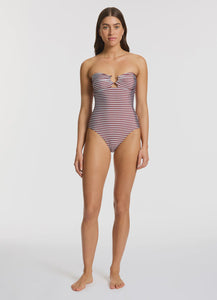 Zarla Geo Bandeau One Piece - Ruby
