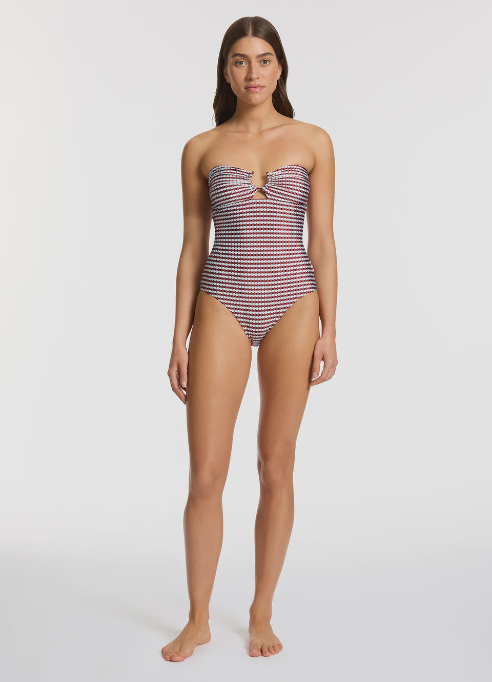 Zarla Geo Bandeau One Piece - Ruby