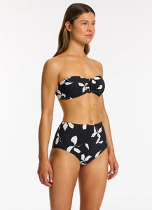 Elora Bloom Moulded Bandeau Bikini Top - Black