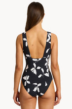 Load image into Gallery viewer, Elora Bloom Plunge One Piece - Black
