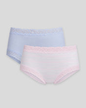 Load image into Gallery viewer, Jockey Women's Classic Parisienne Full Brief 2pk Blue/ Pink Stripe
