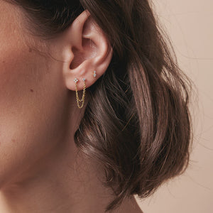 MONA EARRING SLEEPERS STERLING SILVER - GOLD