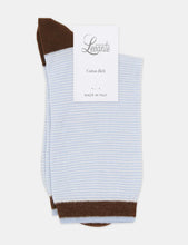 Load image into Gallery viewer, LINA FINE STRIPE CREW SOCK - CAPRI
