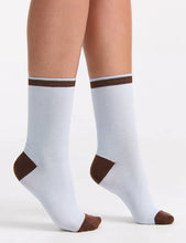 Load image into Gallery viewer, LINA FINE STRIPE CREW SOCK - CAPRI
