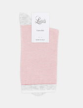 Load image into Gallery viewer, LINA FINE STRIPE CREW SOCK - TULLE
