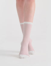 Load image into Gallery viewer, LINA FINE STRIPE CREW SOCK - TULLE
