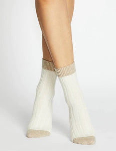 Lev Sofia Two Tone Socks Cream